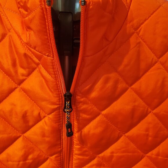 Small Orange Puffer Vest. Zipper, Pocket, Gorpcore, Halloween, Fall Winter DIY - Picture 3 of 12